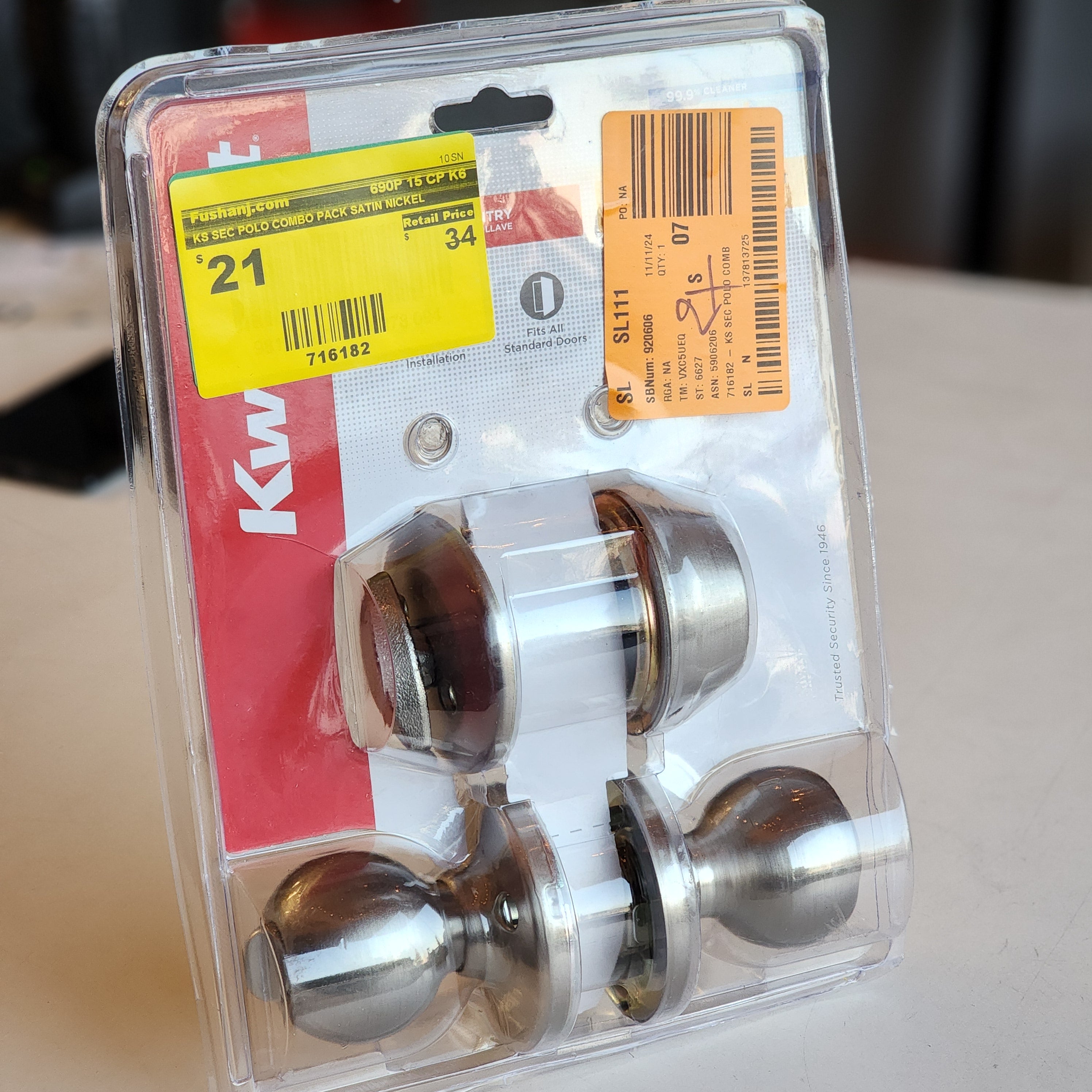 KS SEC POLO COMBO PACK SATIN NICKEL (690P 15 CP K6) KS SEC POLO COMBO PACK SATIN NICKEL (690P 15 CP K6)